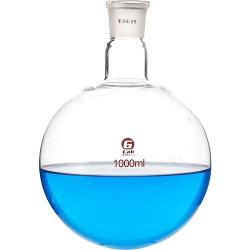 Quality Lab Single Neck Flask Thickened High Borosilicate 3.3 glass 50ml 150ml 250ml 500ml 1000ml Round Bottom Standard caliber