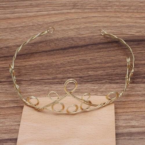100pcs Handmade Wired Bridal Crown Headpieces Iron Metal Choker Collar Necklace Findings DIY Women Wedding Hair Head Accessories