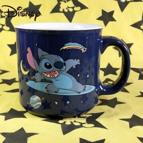 Disney Mug Star Baby Stitch Cartoon Cute Ceramic Water Cup Coffee Cup Milk Cup Breakfast Cup