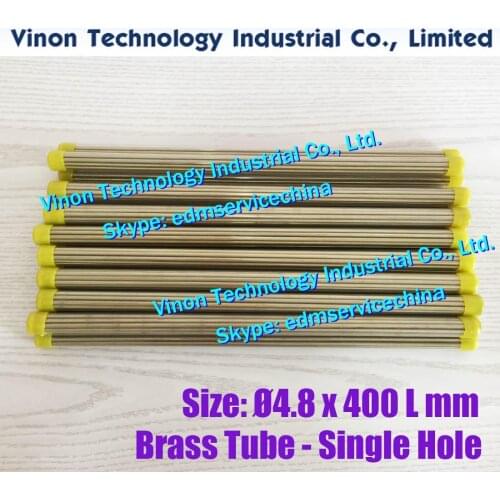 30PCS/LOT Ø4.8x400Lmm Brass Tube Single Hole, Brass EDM Tubing Electrode,Tube Diameter 4.8mm Length 400mm for Electric Discharge