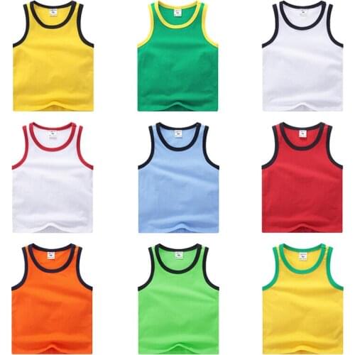 Summer Baby Boy Clothes 9 Colours Casual Boys Sports Vest Comfortable Cotton Sleeveless Boys T-shirt 1-8 Years Old Kids Clothes