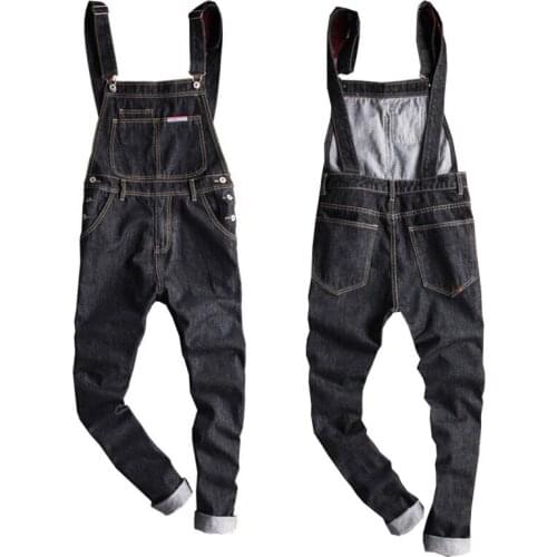 Hot 2020 Mens Modis Oversized Denim Workwear Mens Denim Bib Pants Mens Slim Pants Suspenders Size S- 5XL Free shipping
