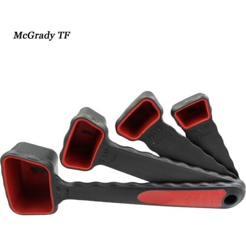 4PCS Silicone Measuring Cups Measuring Spoons Tool With Scale Kitchen Baking Tool Liquid /Bulk Food Counting Tool Measuring Tool