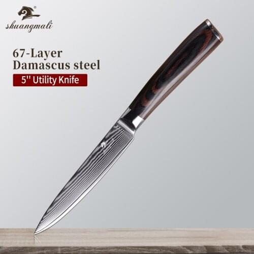 Multifunction Utility Fruit Paring Knife VG10 Damascus Steel Kitchen Vegetable Peeling Knives Steak Cleaver Paring Fruit knife