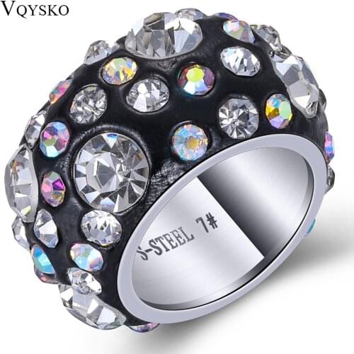 Fashion Crystal Rings For Women Wholesale Stainless Steel Core Jewelry Ring with Genuine Austrian Crystals Full Sizes Wholesale