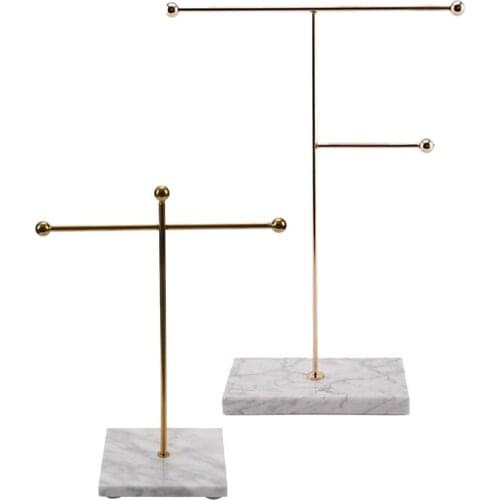 Kili 2Pcs Marble Jewelry Stand, Gold Jewelry Display Stand, Necklace Stand, Jewelry Stand, Earring Stand, Bracelet Stand