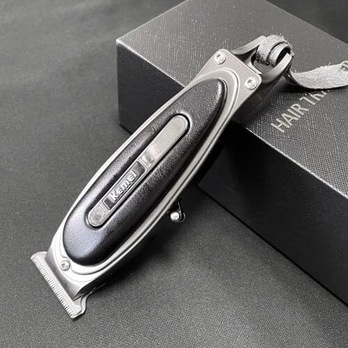 KEMEI Mens Cordless Hair Clipper LED Digital Display Rechargeable Electric Hair Trimmer T-shaped Blade Hair Cutting Machine 45G