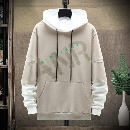 2021 new mens sweatshirt mens fall/winter casual shirt mens Harajuku Korean streetwear O-neck mens hip-hop shirt