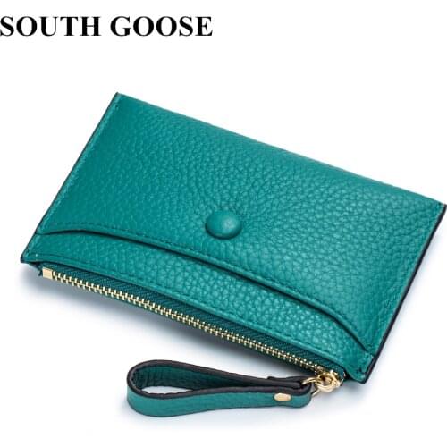 New Genuine Leather Women Coin Purses Female Zipper Organizer Mini Pouch Short Slim Wallets Card Holder Ladies Simple Money Bag