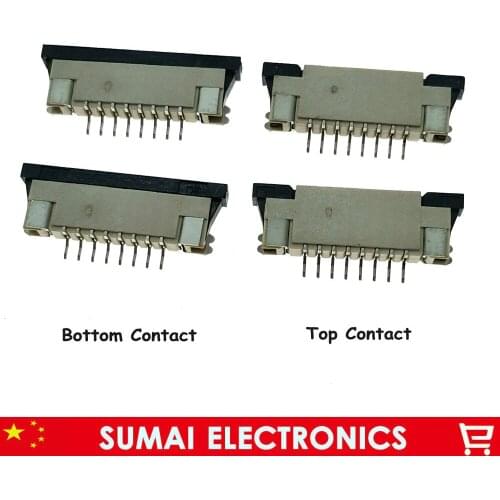 Sample, 8Pin FPC FFC connector socket,8 pin 1.0mm flex cable socket for LCD screen interface.ROHS,8P