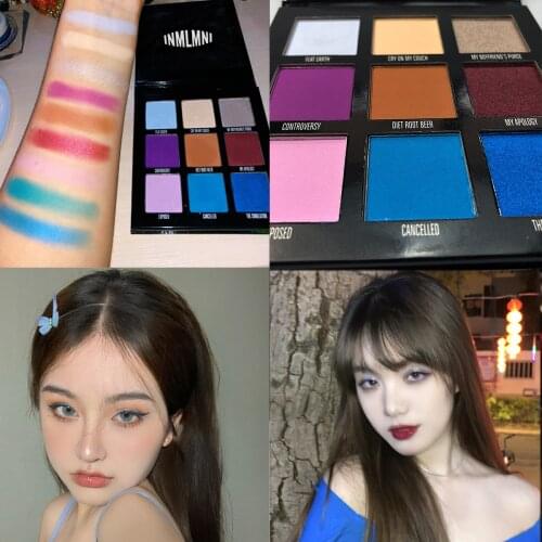 Eyeshadow Palette 9 Colors Shadow Palette Highly Pigmented Mattes Shimmers Naked Smokey Glitter Cream Colorful Powder