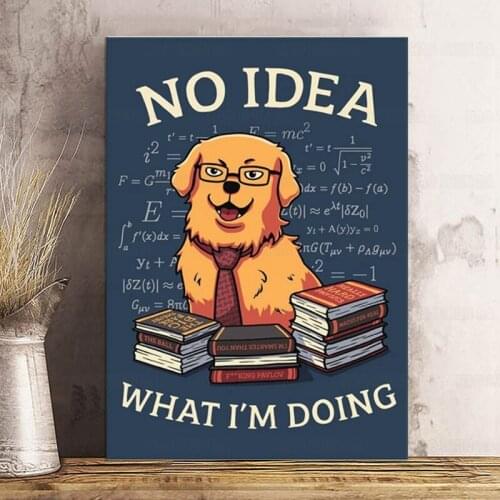Canvas Poster Math Golden Retriever Dog Wall Art Painting Posters and Prints Wall Pictures for Home Decor No Frame Child Room ar