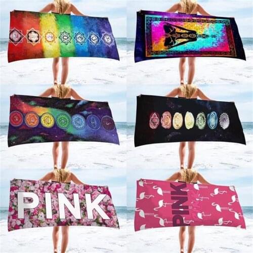Rainbow Seven Chakras Indian Mandala Beach Towel Yoga Mat Textile Bath Towel Psychedelic Tapestry Swimming Camping 75x150cm