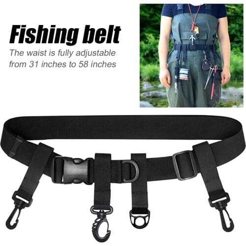 Fishing Wading Belts for Kayak Waistband with D-ring Rotation Hooks Fishing Tackle Accessories Waist Hanging Belt