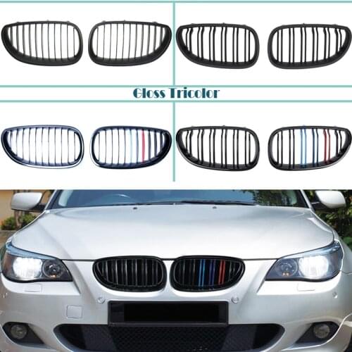 Carbon Fiber/Black Front Bumper Racing Grills Kidney Grilles For BMW E60 E61 5 Series M5 04-2009 M Power Performance Accessories