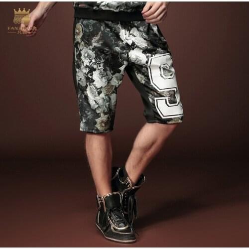 FanZhuan free shipping New fashion casual mens male man shorts half trousers 15919 personality personalized printed stitching