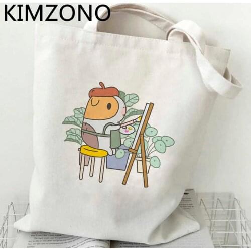 Hamster shopping bag eco tote bolso canvas grocery cotton bag string bolsas reutilizables custom