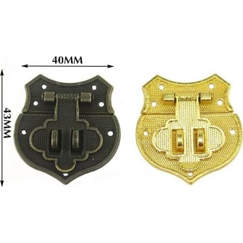 Heart Buckle Hasp Hasp Wooden Wine Box With Lock Buckle Antique Padlock Hardware,Zinc Alloy,43*40mm,8Sets