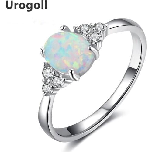 Top Quality Fine Jewelry 925 Sterling Silver AAA Zirconia & Opal Rings For Women Luxury Engagement Wedding Jewelry Gifts