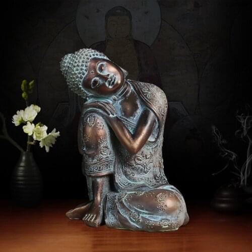 WDDSXXJSL Chinese style creative imitation bronze sleeping Buddha decoration resin crafts shop living room home decoration