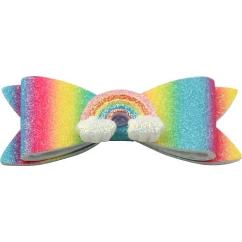 20pcs/lot Unicorn Glitter Hairclips Big Sequin Bows Swallowtail Design Bling Bling Barrette Kids Girls Hair Accessories Headwear