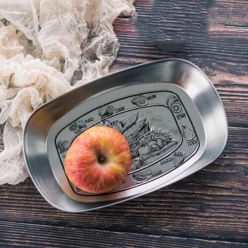Iron Serving Tray Emboss Dessert Plate Fruit Cake Bread Holder Photography Props