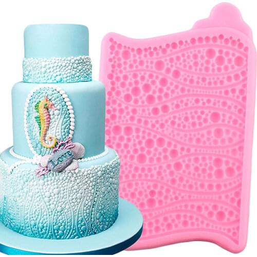 Pearl Bubble Cake Border Silicone Mold Wedding Cupcake Fondant Molds Cake Decorating Tools Candy Clay Chocolate Gumpaste Moulds