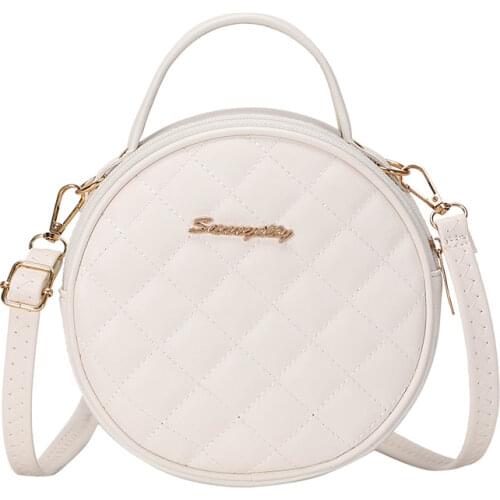 Bag Female 2021 New Letter Embroidered Hand-held Shoulder Small Round Bag Leisure Mobile Phone Bag Gift Handbag Shoulder Bag