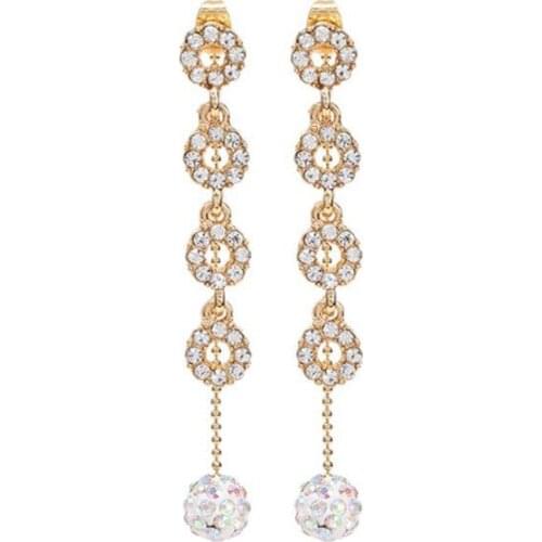 Punk 2020 Fashion New Earrings Simple Wild Crystal Tassel Super Fairy Long Temperament Ladies Earrings Wholesale Sales Neoglory