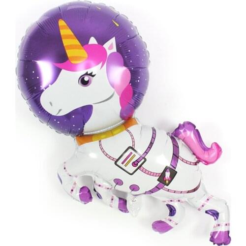 1 Pcs Fashion Space Animal Balloon Space Unicorn Foil Balloons for Baby Kids Baby Shower Birthday Party Decorations Favors