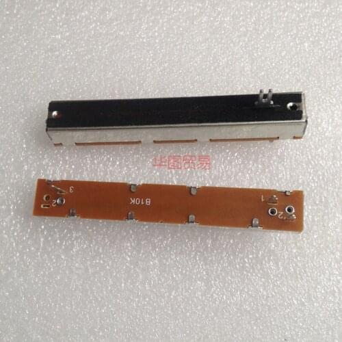 1pcs Length 88mm Mixer Slide Potentiometer Straight Slider B10K B103 10KB / 3 foot Mono Stroke 60mm FADER