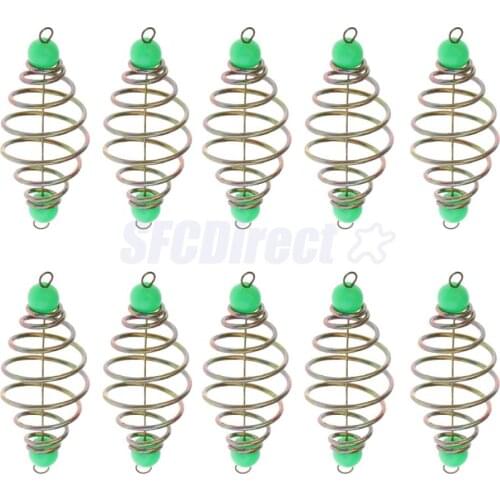 10pcs Bait Thrower Fishing Feeder Spring Coil Inline Method Feeder 5.5x2.2cm