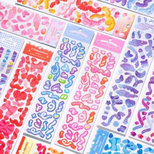 2 Sheets Rainbowsky Series Stickers Decoration Colorful Hand Account DIY Material