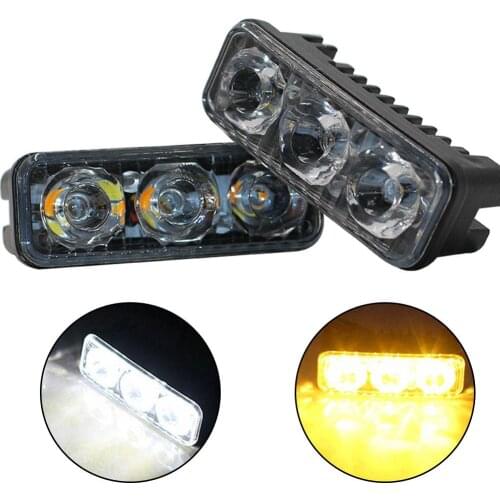 2Pcs Super Bright 3-LED Aluminum Alloy Car Daytime Running Light DC 12V Fog Lamp