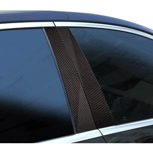 6pcs Car Carbon Fiber Window B-pillar Molding Decor Cover Trim For Mercedes Benz C Class W204 2007 2008 2009 2010 2011 2012 2013
