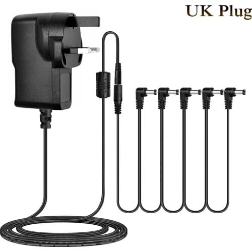 Power Adapter for Guitar Pedal Tip-Negative 5 Way Cord 6.6ft for Charging Speaker