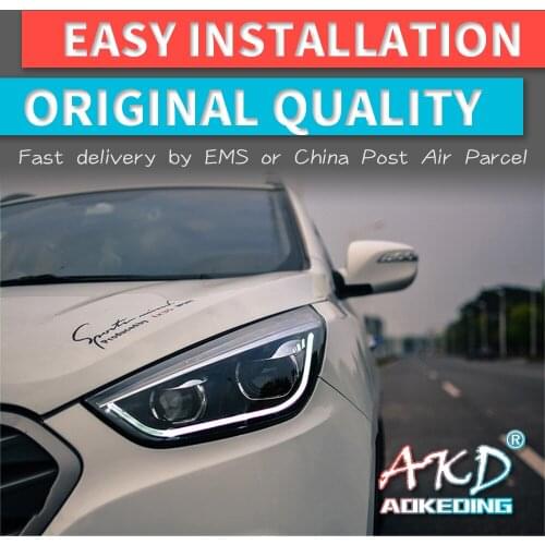 AKD Car Styling Headlights for Hyundai ix35 Tuscon 2010 LED Headlight DRL Head Lamp Led Projector Automotive Accessories