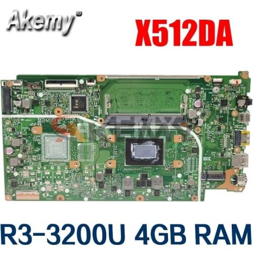 Akemy For ASUS VivoBook 15 X512DA F512D X512DA-SS3505T Laotop Mainboard X512DA Motherboard R3-3200U CPU 4GB RAM free shipping