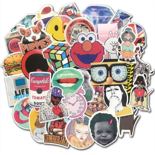 AQK 100Pcs Graffiti Stickers Bomb Retro Creative Cool Waterproof Decal Pack For Skateboard Luggage Laptop Motorcycle Car DIY Toy