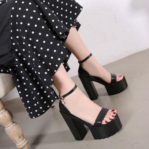 5.5 Inches High Stripper Heels Platform Sandals Coarse Show Concise Pole Dance Shoes Fashion Sexy Full Dress Models Party Fetish