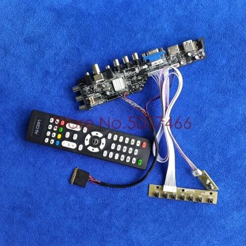 For LTN101AT03-801/701/D01 DVB digital universal panel LVDS 40-Pin VGA USB AV TV 3663 1366*768 LCD Controller board DIY Kit
