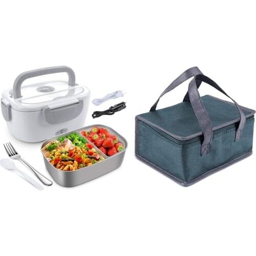 Electric Lunch Box for Car,Home,Office-Portable Food Warmer Heater Lunch Box with Stainless Steel Container US Plug