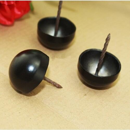 Bulk Refiined Round Decorative Iron Nails Furniture Studs Sofa Chair Pins,Table Foot Glide Nail,Tack Nail,Antique Black,30*40mm