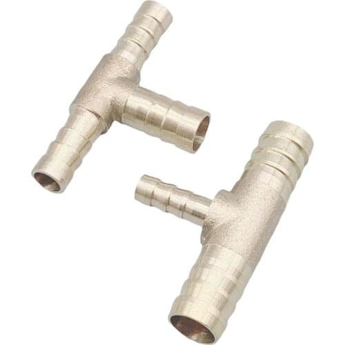 4mm 5mm 6mm 8mm 10mm 12mm 14mm 16mm Tee Type Reducing Hose Barb Brass Barbed Tube Pipe Fitting Reducer Coupler Connector Adapter
