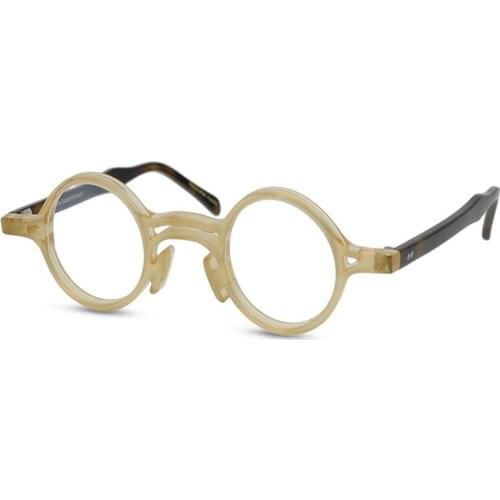 Small Round Acetate Glasses Frame Vintage Men Full Rim Myopia Eyewear High Quality Clear Lens Goggle Optical Eyeglasses Women