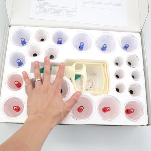 24Pcs Massage Cans Health Monitors Chinese Cupping Therapy Cans Opener Pull Vacuum Cupping massage Cups Banks Tank Set Care Tool