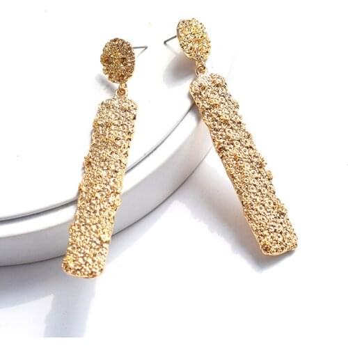Fashion Simple Retro Metal Exaggerated Big Dangle Earrings 2019 New Geometric Statement Long Earrings For Women Girl Party