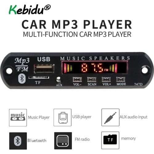 MP3 Player MP3 Module 5V 12V Bluetooth Decoder Board FM Radio TF USB 3.5 Mm AUX Module Bluetooth Receiver Car Kit Audio