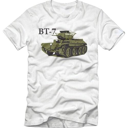 BT-7 Tank Russia Soviet USSR WW2 Men T-Shirt Short Casual 100% COTTON O-Neck harajuku shirts