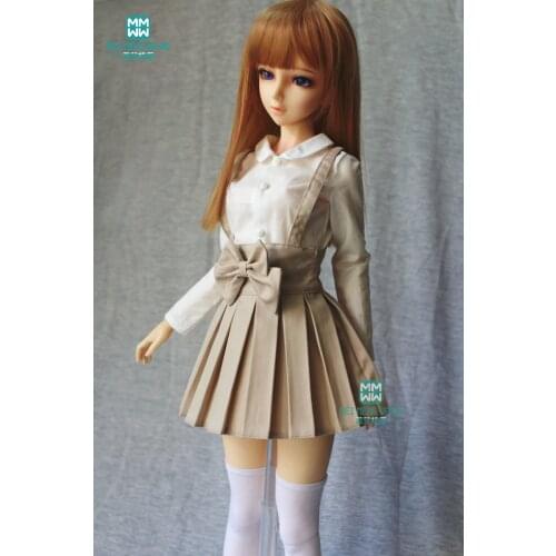 BJD accessories doll clothes girl dress fits 60cm 1/3 BJD SD010 13 doll fashion sling pleated skirt student wear